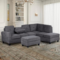 Small Sofa with Storage Ottoman&amp;Cup Holders