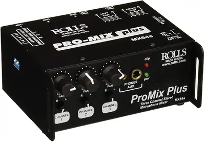 Rolls MX54s Promix Plus - 3-Channel Stereo Mic Mixer  new in box, View more