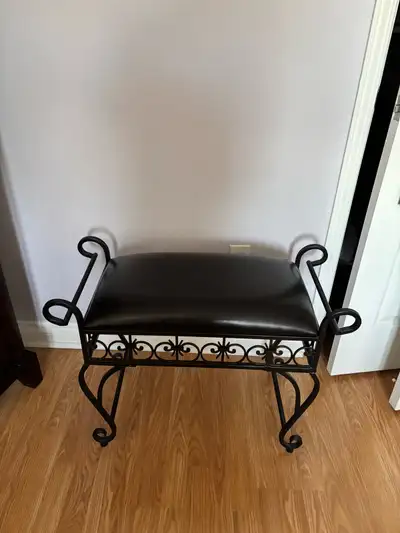 Decorative Wrought Iron Accent Bench – Excellent Condition, View more