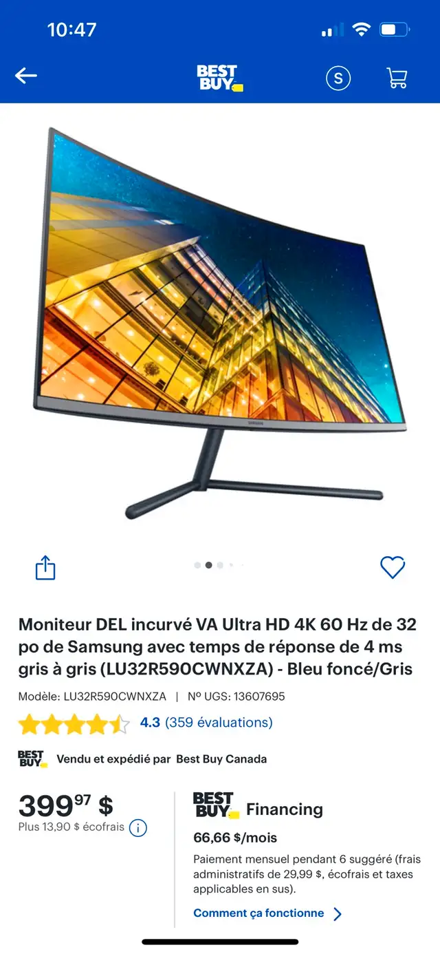 moniteur 4k 32po in TVs in Gatineau - Image 3
