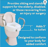 BRAND NEW Carex Health Brands E-Z Lock Raised Toilet Seat