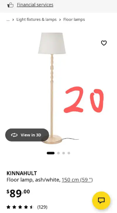 IKEA KINNAHULT Floor lamp, View more