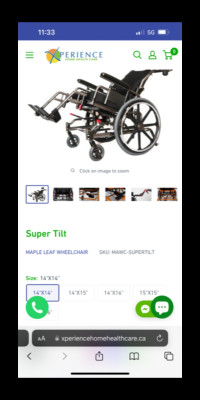 Maple leaf super tilt wheelchair