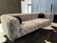Velour Tufted Couch