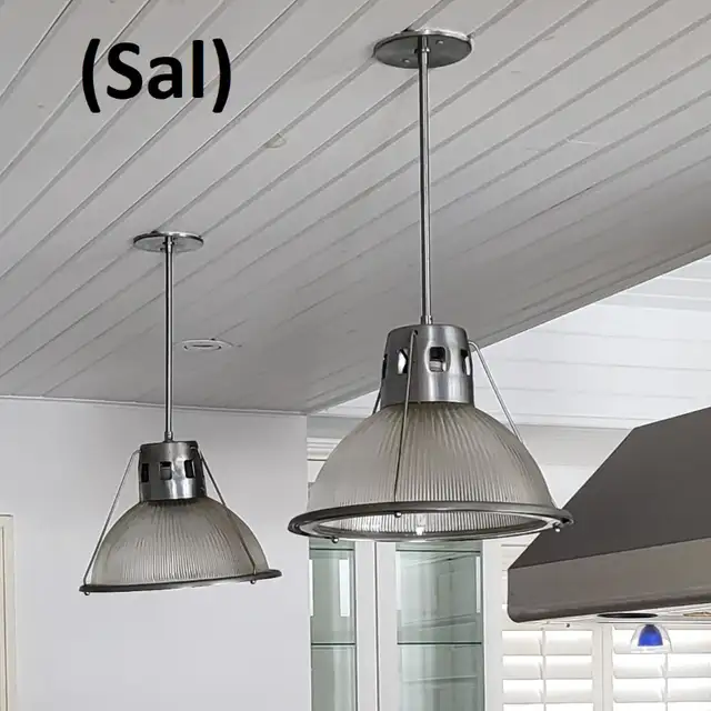 Light Fixture - Pendant, Prismatic Glass Shade & Metal, Vintage in Indoor Lighting & Fans in Markham / York Region - Image 2