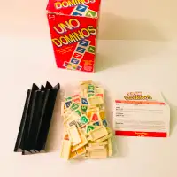 1995 UNO Dominos Tile Card Game Players Complete Mattel