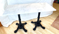 Vintage Marble Table with bistro table bases 