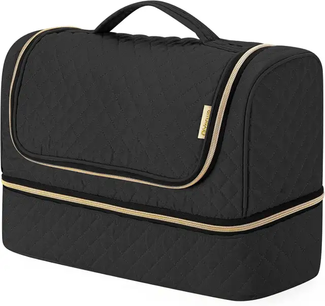 Double-Layer Storage Bag Cosmetic Travel Case with Non-Slip Hook