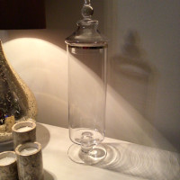 Tall Glass Holder with Top