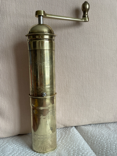 1950 Vintage TROSSER 205 Hand Crank Brass Coffee Grinder Mill, View more