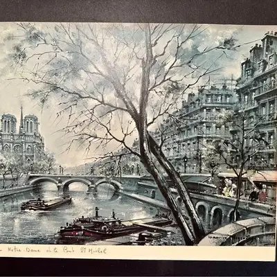 trois lithos sur Paris 14"x11", prix pour les quatre, View more