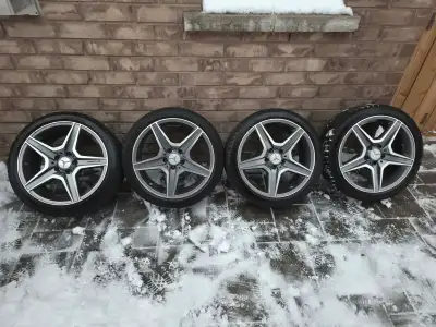 MINT OEM Mercedes C63 AMG (W204) 18" staggered wheels made by Borbet. Verified they have no cracks,...