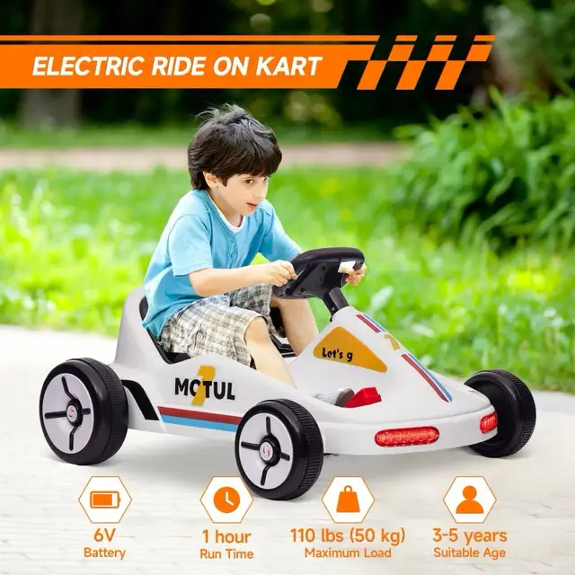 Dual motors Electric Go Kart  Aged 3-5 Kids Music, Light, Horn in Toys & Games in Markham / York Region - Image 7