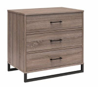 Ameriwood Home Lynnfield Distressed Grey Oak 3-Drawer Standard D