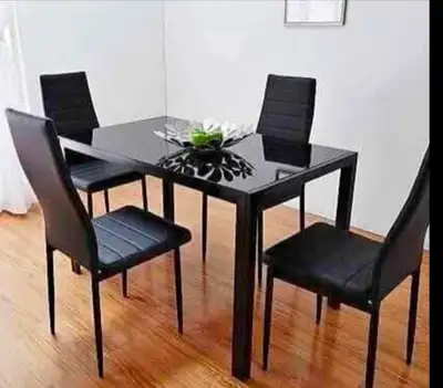 Black 4 seater marble dining set for sale near me , View more