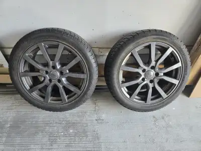 À vendre : 4 jantes alloy ART / Deepica Wheels (17x7, ET43, 5x112, CB 57.1 mm) 2 pneus d’hiver Miche...