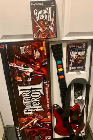 PS2 Guitar Hero 3 Wired SG Guitar Red Octane In Box Sony Playstation 2 Like New In Box