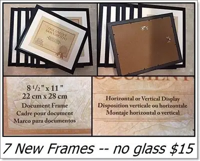 7 Frames -- 8 1/2" x 11" - - no glass, View more