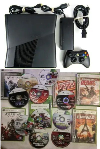 Like New Xbox 360 Slim + Choix Choose 6 Jeux Games 129$, View more