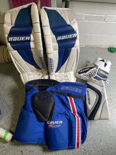 Goalie equipment -pads, glove, blocker, pants, View more