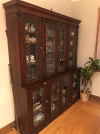Vaisselier lead glass cabinet antique 