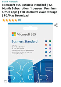 MICROSOFT OFFICE 365 1 ONE YEAR SUBSCRIPTION PRODUCT KEY