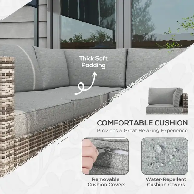  4pc Rattan Wicker Outdoor Conversation Furniture Set w/ C in Couches & Futons in Markham / York Region - Image 5