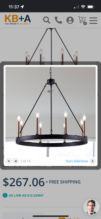 Wagon Wheel Farmhouse Chandelier BNIB