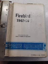 Catalogue pièces origineGM Firebird 1967a1976 et Astre 1973a1996