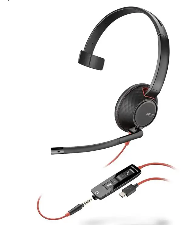 Poly Blackwire 5210 Wired Headset (Plantronics) - Flexible Noise in Speakers, Headsets & Mics in Markham / York Region - Image 2