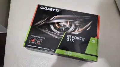Gigabyte GeForce GTX 1650 Windforce OC 4G, Dual Fan, GDDR6 Mint condition. Never OC'd. Comes in orig...