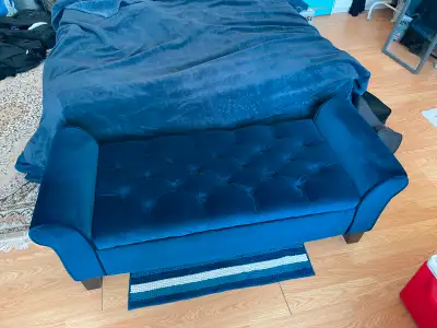 Storage Ottoman ('velvet blue'), View more
