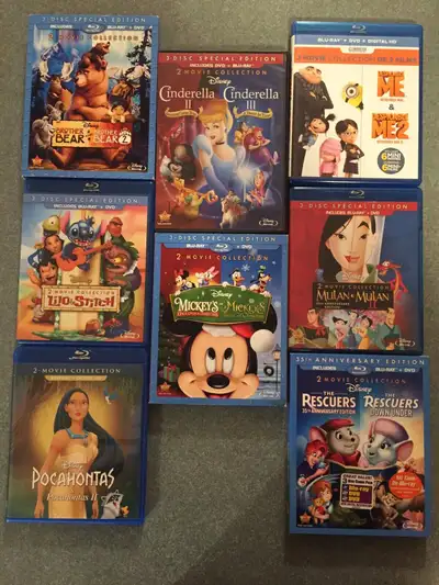 Disney 2 movie collection bluray Cinderella 2 3 Mulan Pocahontas, View more