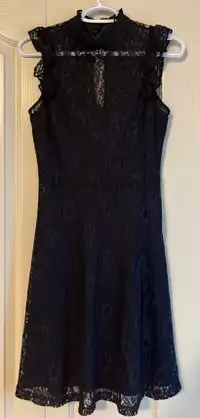 Women’s Dark Blue Lace Dress, Size 2