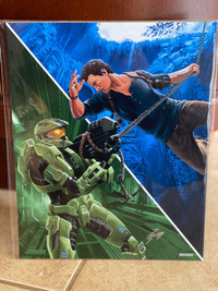 Master Chief & Nathan Drake Mash Up 8" x 10" Variant Art Print