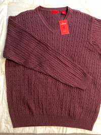 NEW with tags  IZOD Men's sweater Large Wine/Maroon colour