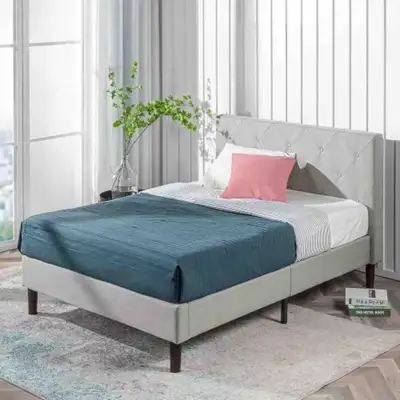 Bed in Sage Grey, King - Zinus FDPB-LG-K, View more