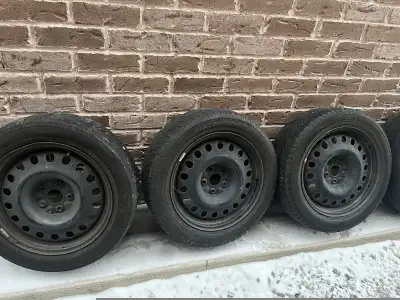 215/55/17 winter tires with rims for $135 and if you want extra two tires $65 combine together $185....