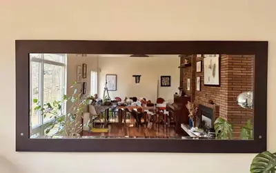 Large Wooden Mirror - Grand miroir en bois, View more