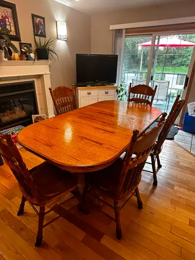 Large wooden dining room set, View more