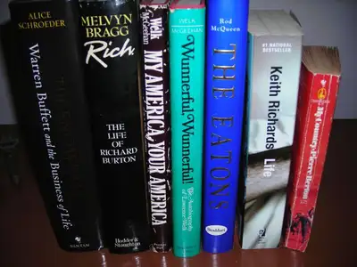Mostly biographies RICHARD BURTON (hard cover), LAWRENCE WELK (2 books-both hard cover autobiography...