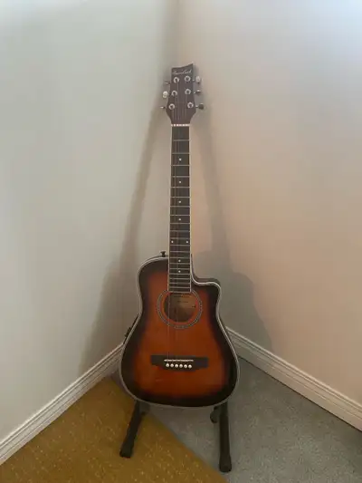 TRAVEL SIZE ACOUSTIC-ELECTRIC GUITAR – VINTAGE SUNB, View more