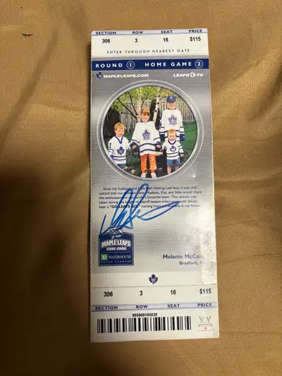 Maple Leafs Darryl Sittler Signed game ticket and Jersey, View more