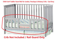(NEW) Child Craft Guard Rail London Penelope Delaney Cribs GRAY
