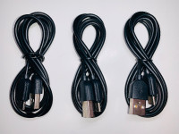 3X USB C CABLES-BLACK 36" INCHES (NEUF/NEW) (C020)