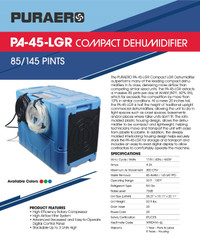 Puraero LGR Compact Dehumidifier