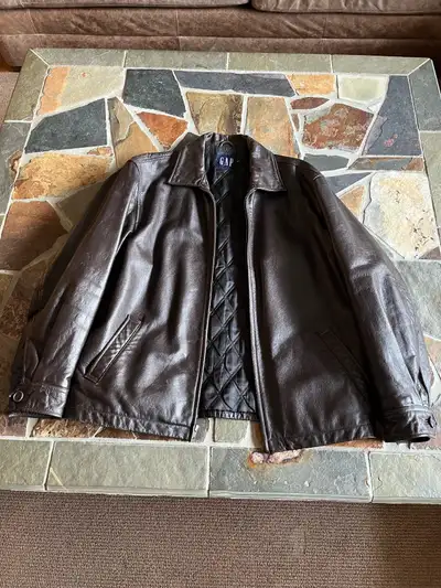 Gap Leather Motorcycle Jacket Size M No Holds Cash only sale, Open to trades Contact Colin at 403803...