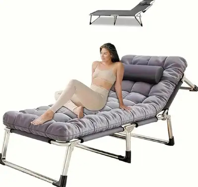 As Is - New in Box Folding Lounge Chair (some cosmetic issues), View more