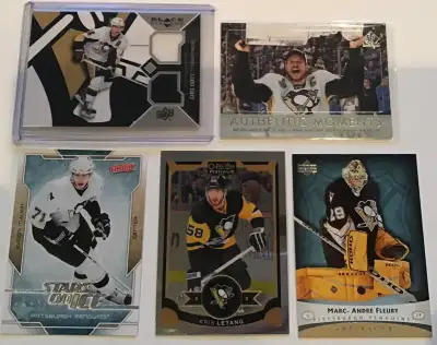 NHL 2009 Penguins SCup  5 Star Cards, Kunitz Jersey, Crosby +++, View more