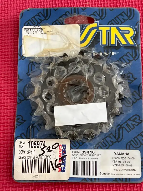 Yamaha YZF r6 Front lightweight Sprocket 520 16t in Other in Barrie - Image 6